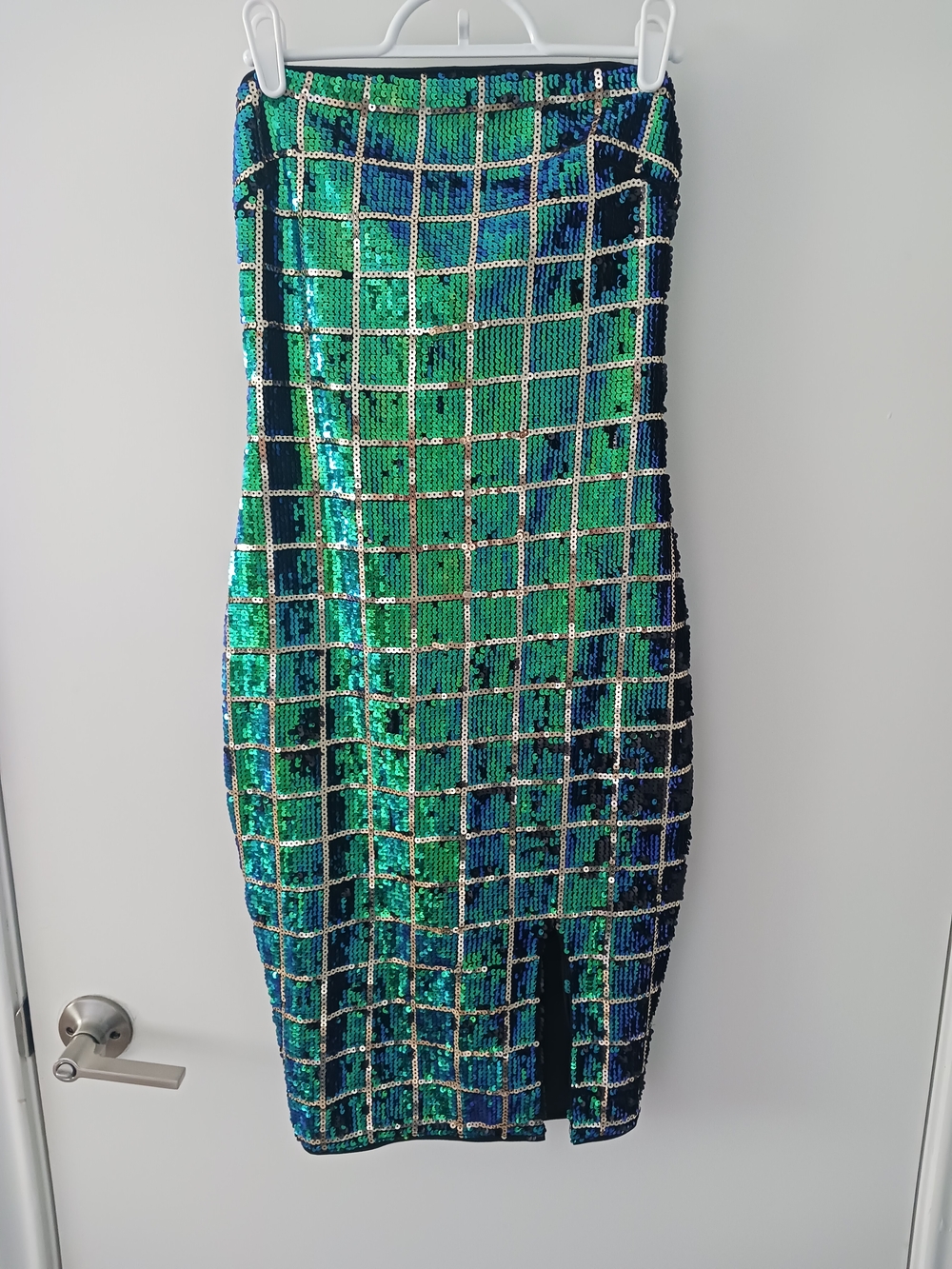 privy Green and Blue Sequin Mini Dress